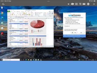 iPad remote control of Windows PC. The full Windows desktop is shown on the iPad